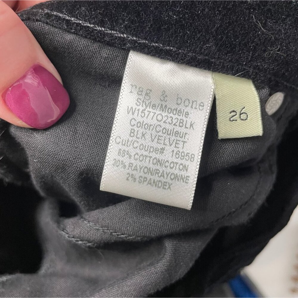 RAG & BONE Black Velvet Dojo Pants sz 26 - Picture 5 of 7